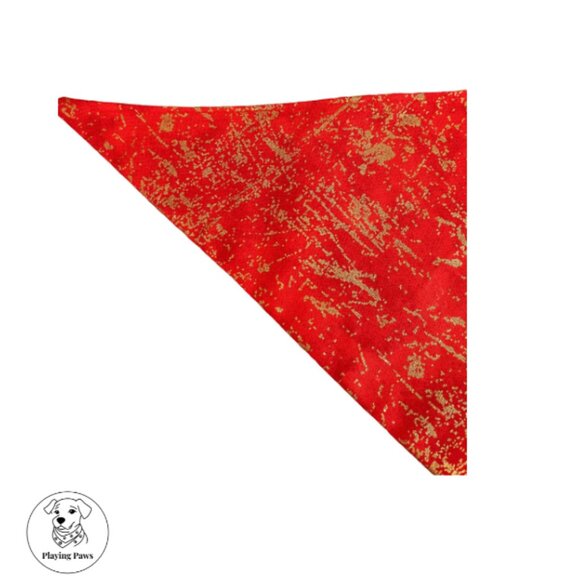 Handmade Double-Sided Cotton Red Christmas Dog Bandana (Small) - Picture 3 of 7